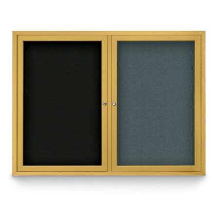 United Visual Products Corkboard, Surf/Bronze, 72" X 36" UV407-BRONZE-SURF